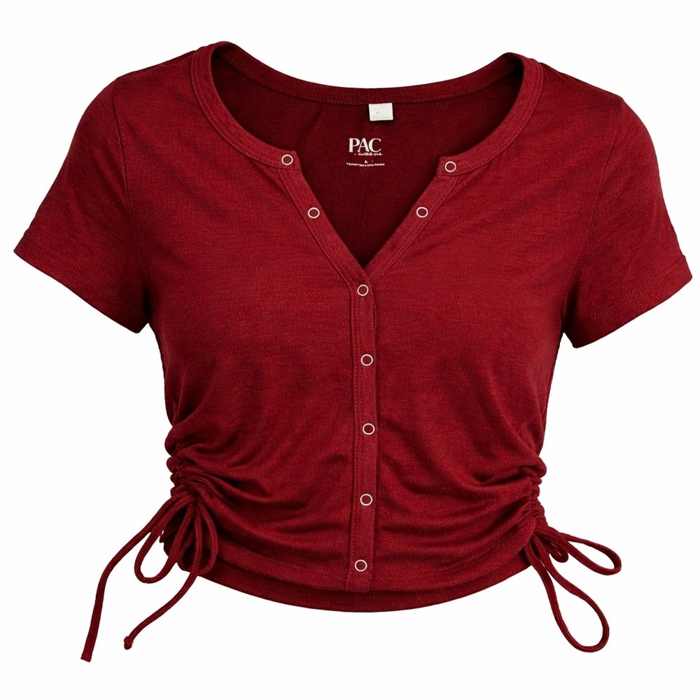 NWT Pac Cares Burgundy Crop Top Size Small​​​​​​​